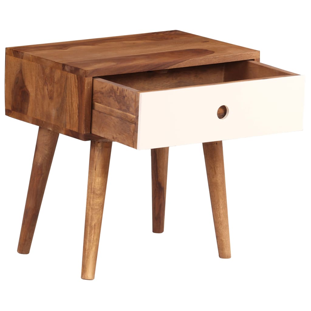 Bedside Table Solid Acacia Wood 45x30x45 cm
